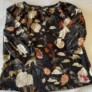 Etro cotton patterned cowl neck blouse